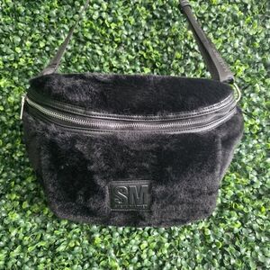 Steve Madden Women's Black Faux Fur Crossbody Bag